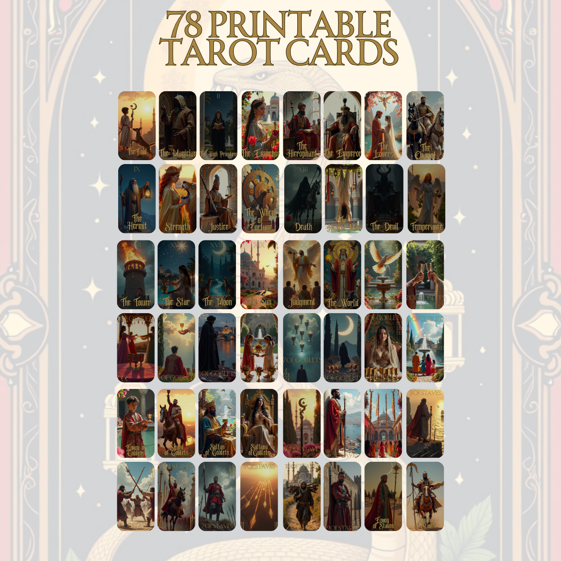 The Sultan's Veil Digital Tarot Deck